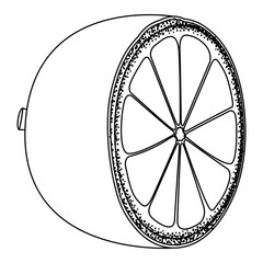 half lemon citrus fruit icon