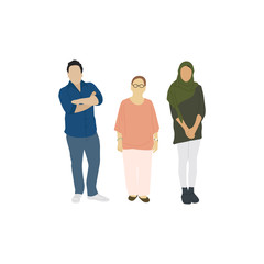 Illustration of diversity people standing 