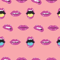 lip pattern.lips and mouth vector illustration