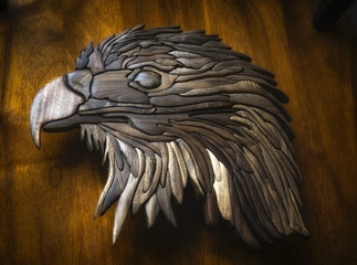 intarsia eagle head