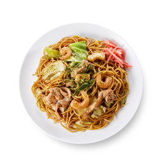 焼そば（真俯瞰）Yakisoba (stir-fried soba noodles)