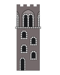 Fototapeta na wymiar tower of medieval castle isolated icon