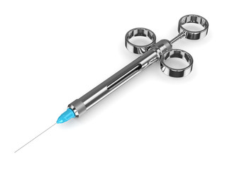 3d rendering of dental syringe isolated over white