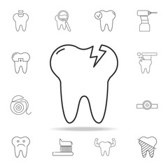Tooth Caries icon. Detailed set of dental outline line icons. Premium quality graphic design icon. One of the collection icons for websites, web design, mobile app