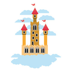 Fototapeta premium medieval castle on the sky