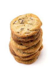 Chocolate Chip Cookies on a White Background