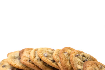 Chocolate Chip Cookies on a White Background
