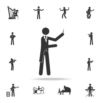 Symphony conductor icon. Detailed set of music icons. Premium quality graphic design. One of the collection icons for websites; web design; mobile app