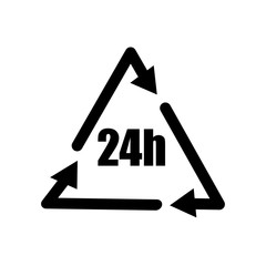 24 hours symbol icon isolated on white background