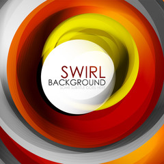 Spiral swirl flowing lines 3d vector abstract digital motion background design. Rotating concept