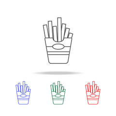 Fast Food French Fries Icon. Elements of fast food multi colored line icons. Premium quality graphic design icon. Simple icon for websites, web design, mobile app, info graphics