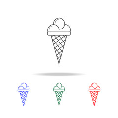 Ice cream icon. Elements of fast food multi colored line icons. Premium quality graphic design icon. Simple icon for websites, web design, mobile app, info graphics