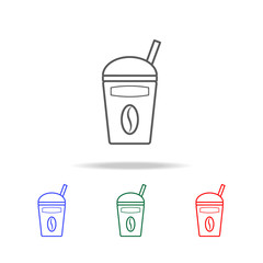 take away coffee cup icon. Elements of fast food multi colored line icons. Premium quality graphic design icon. Simple icon for websites, web design, mobile app, info graphics