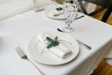 decorated tableware on the table