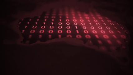 Camera pans over Australia with Red Corrupt Binary overlay - Image courtesy of NASA