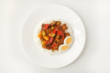 夏野菜のキーマカレー