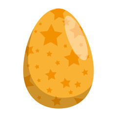 painted easter egg with stars celebration vector illustration design