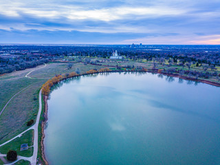 Drone Sunrise in Denver, Colorado