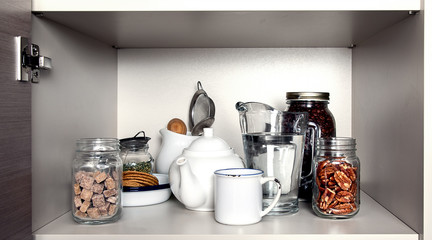 Sugar, tea , cookies and coffee beans