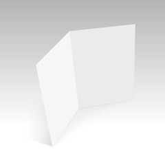 Opened magazine, journal, booklet, postcard or brochure . Vector.