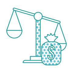 weight scale with money bag vector illustration design