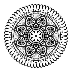 monochrome and circular mandala vector illustration design