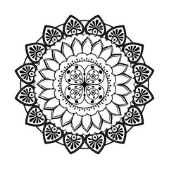 monochrome and circular mandala vector illustration design