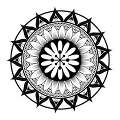 monochrome and circular mandala vector illustration design