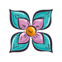 beautiful flower decorative icon vector illustration design