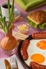 Still life with fried eggs