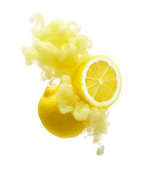 Fresh lemon on ink