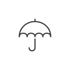 Umbrella outline icon. linear style sign for mobile concept and web design. Rainy weather line vector icon. Symbol, logo illustration. Pixel perfect vector graphics