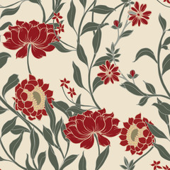 Abstract elegance pattern with floral background.
