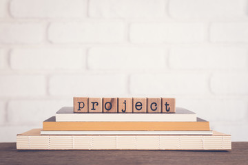 The word Project and copy space background.