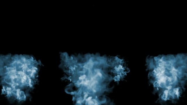 3d render of smoke streams in slow motion isolated on black background with backlit and ready for compositing for visual effects. For transparency use mode screen. V12