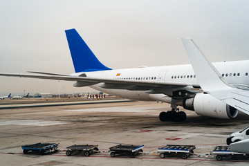 Airplane in the runway of airport