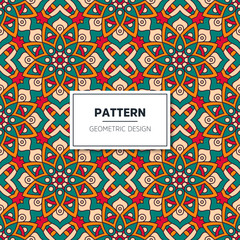 Ethnic floral seamless pattern with mandalas