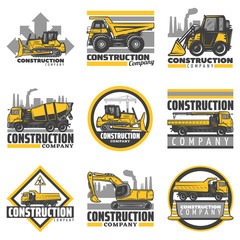 Vintage Colored Construction Vehicles Emblems Set © ivan mogilevchik
