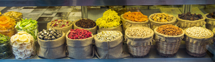 Dry herbal plant at the market for sale