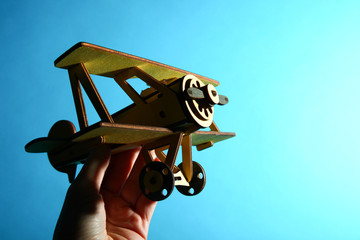 wooden old airplane