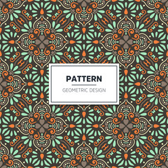 Ethnic floral seamless pattern with mandalas