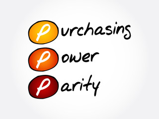 PPP - Purchasing Power Parity acronym, business concept background