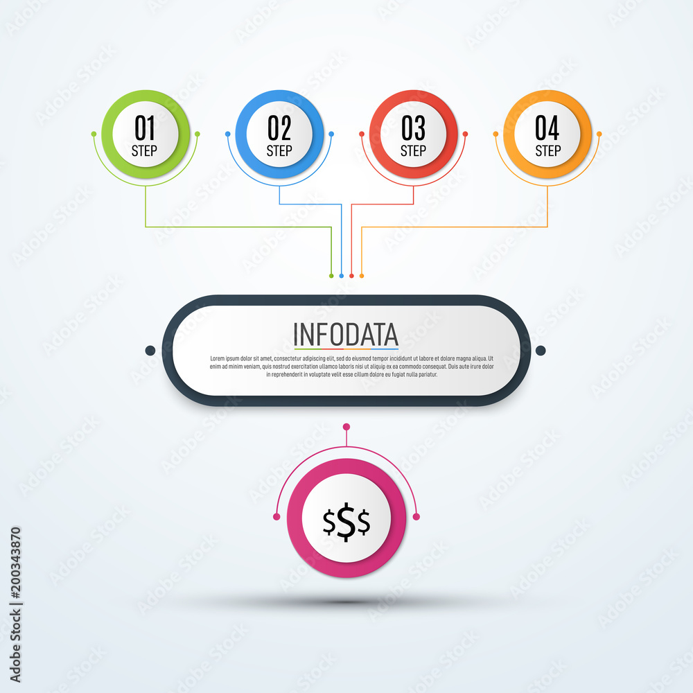 Poster Abstract vector infographics. Business data visualization. Template for presentation.