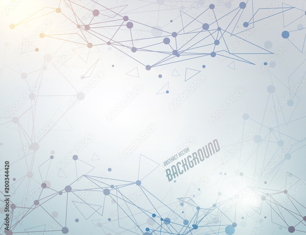 Aufkleber Abstract Vector connection concept. Wireframe mesh. Digital hi-tech background.