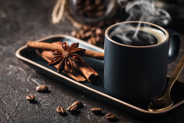 Espresso cup of hot coffee