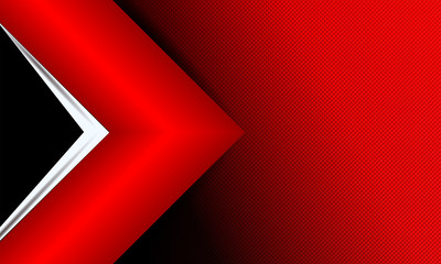 Geometric red background with arrow.