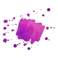 Abstract art hand paint isolated Watercolor stain on white background. Watercolor banner