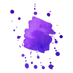 Abstract art hand paint isolated Watercolor stain on white background. Watercolor banner