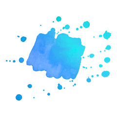 Abstract art hand paint isolated Watercolor stain on white background. Watercolor banner