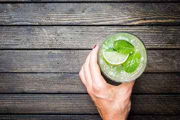 Mojito shot from birds eye view